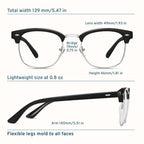 racico Eyewear Frame for Men and Women, Fashion Vintage Classic Blue Light Glasses Semi-Rimless Half Frame