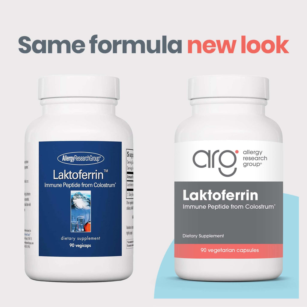 Allergy Research Group ARG Laktoferrin - 350 mg Lactoferrin - Immune System & Gut Health Support - Gluten-Free & Non-GMO - 90 Servings - 90 Capsules
