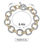 Mytys Link Bracelet for Women 2 tone Circles Chain Wire Cable Bangle Designer Inspired Bracelets Style 6