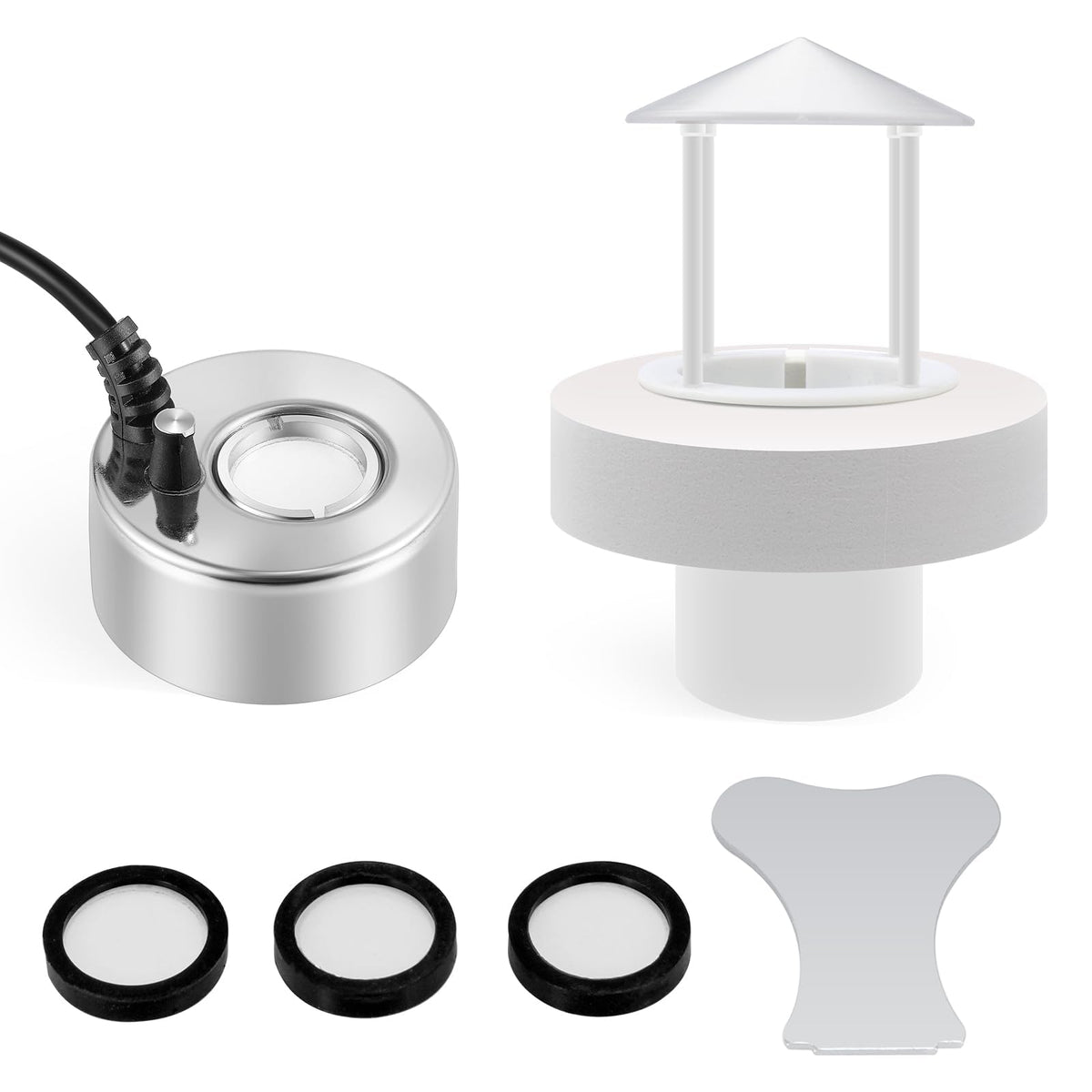 Mxmoonant 350ml/H Ultrasonic Mist Maker Fogger Metal Atomizer, Splash Guard