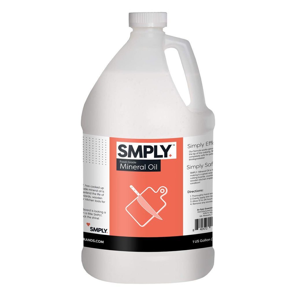 SMPLY. Food-Grade Mineral Oil for Cutting Boards, Countertops, and Kitchen Tools - 1 Gallon