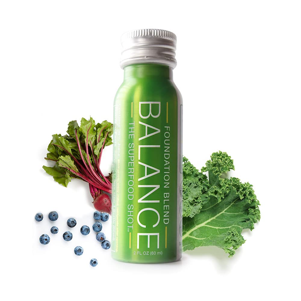 Green Superfood Shot, Organic Fruits, Root Vegetables, Kale & More, 2oz Daily Green Drink to Take on The Go, Smoothie Juice Cleanse, Vegan, Gluten-Free (6 Pack)
