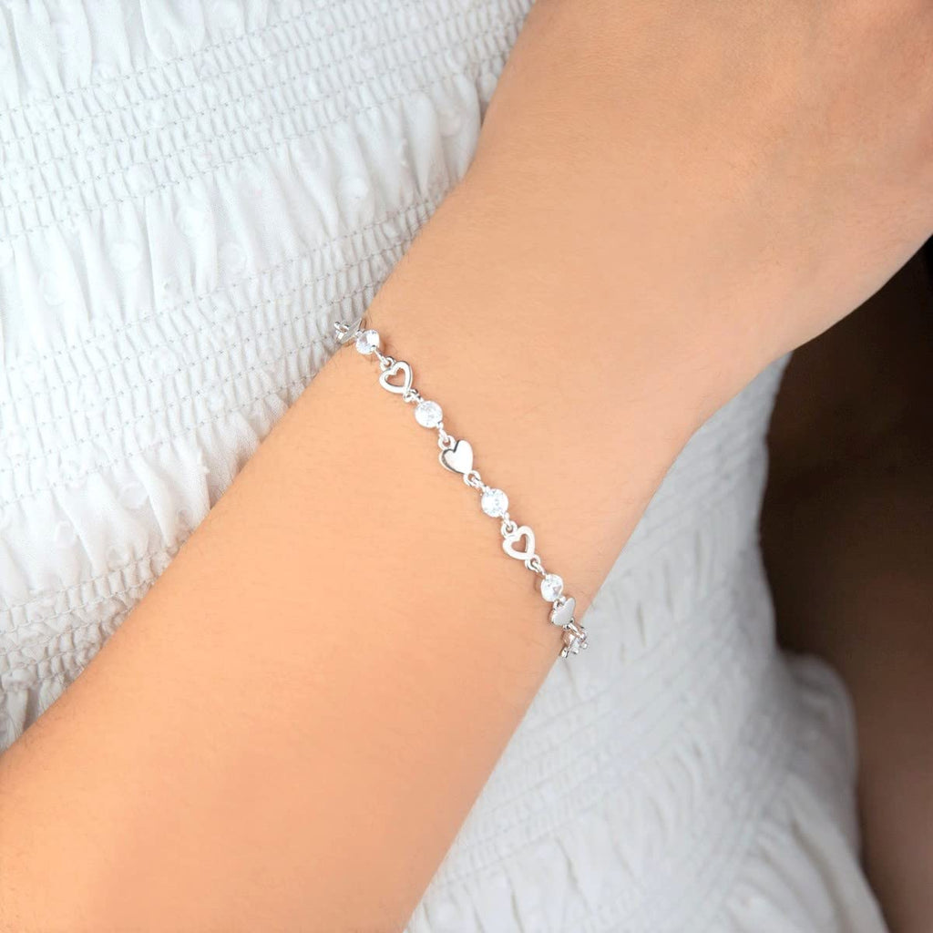 Onepurposegifts Best Friend Bracelet, Friendship Bracelet, Friendship Jewelry, Friend cuff, Best Friend Birthday Gifts for Women (Silver Heart)