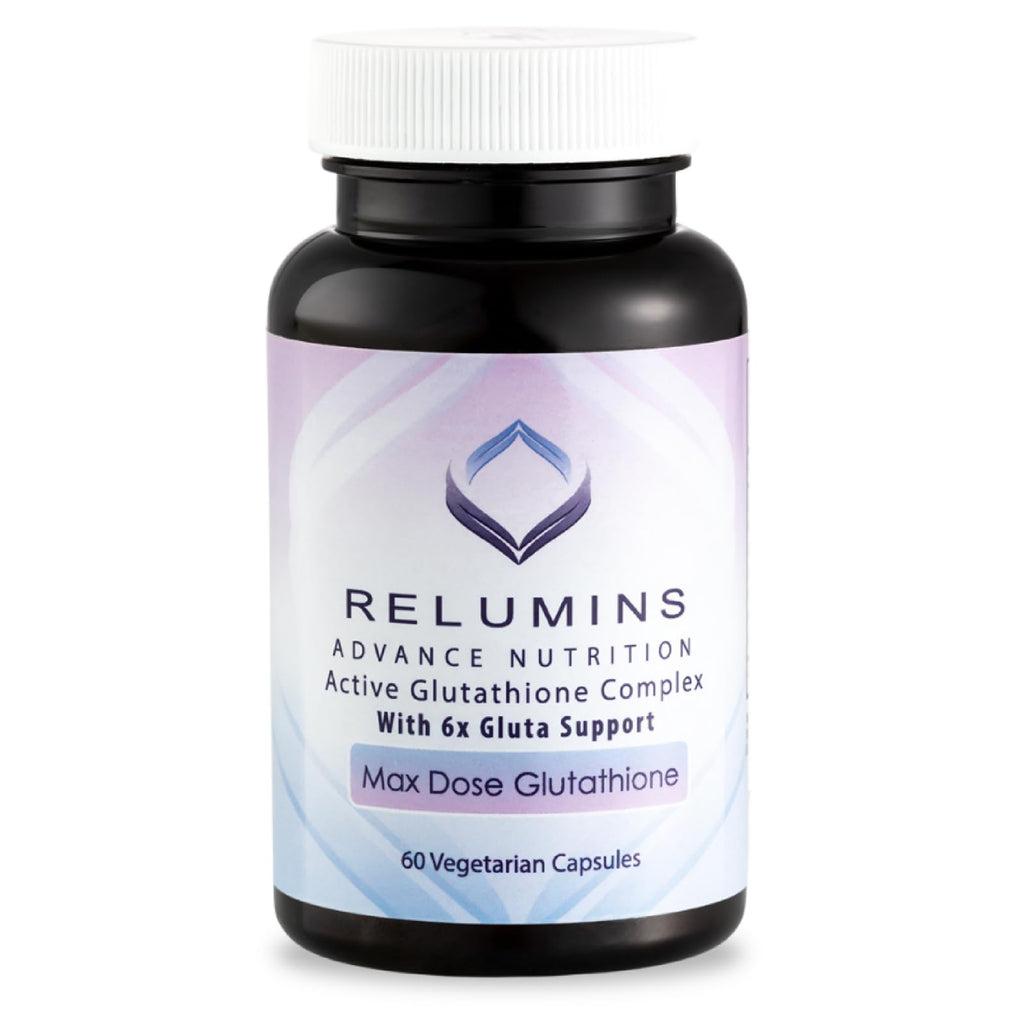 Relumins Advance White Active Glutathione Complex - Max Dose 900mg Glutathione with 6X Boosters, ALA & NAC - Summer Glow Wellness Anti-Aging Skin Supplement - 60 Capsules (30 Servings)