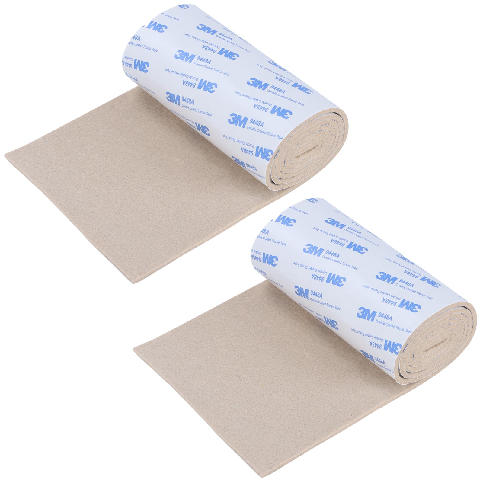 Felt Furniture Pads, Non Slip Self Adhesive Cuttable Felt Tape Beige Heavy Duty Felts Strip Roll for Protecting Hardwood Floors Chair Wall Protector (40 x 5 x 0.12 Inch, 2 Pack)