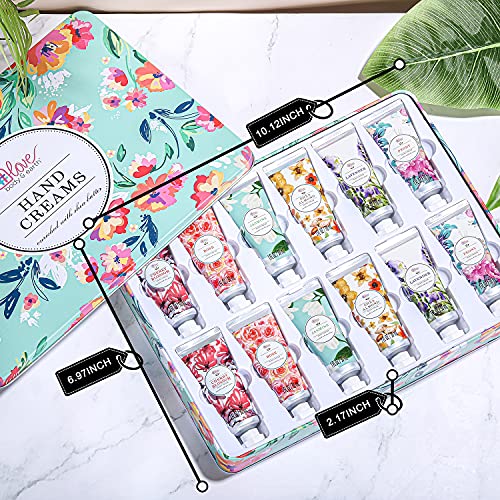 BODY & EARTH Hand Cream Gift Set Pack of 12 Enriched with Shea Butter to Nourish Dry Hands, Hand Lotion Gift Packs, Travel Size, Best Gifts for Women Gift Sets For Mother's Day Valentine's Day