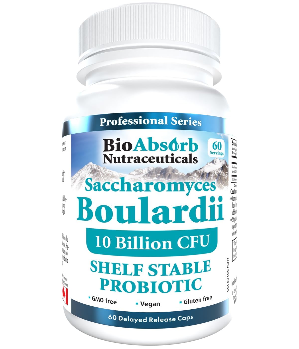 Bio Absorb Saccharomyces Boulardii Probiotic, 10 Billion CFU per Capsule