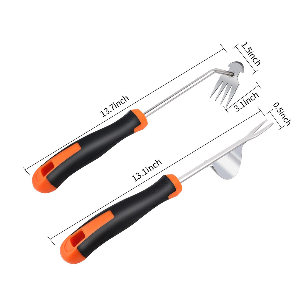 Nicofie 2025 Hand Weeder Tool, Rubber Handle Manual Weeder Puller Tool, Uprooting Weeding Tools, Crack Weeder Crevice, 4 Teeth Weeding Tool, Weeding Artifact Tool for Gardening (2 Pcs)