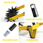 2-in-1 Garden Rotary Cultivator Tool Adjustable Handle Lawn Tools Hand Rotary Tiller for Loosening Soil and Lawn Care, Reseeding Grass, Weeder, Soil Mixing, Manual Yard Tiller