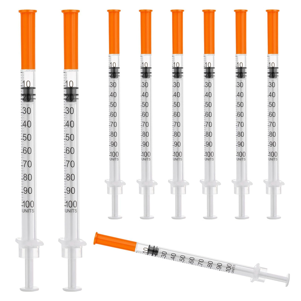100 Pack 1ml Disposable Syringe, 30G 1cc 5/16 Inch (8mm) Lab Supplies Syringes, Individually Wrapped