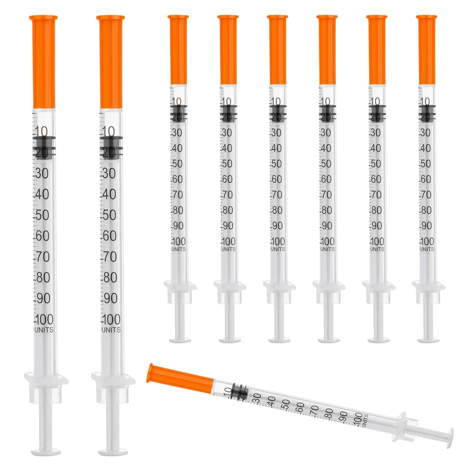 100 Pack 1ml Disposable Syringe, 30G 1cc 5/16 Inch (8mm) Lab Supplies Syringes, Individually Wrapped