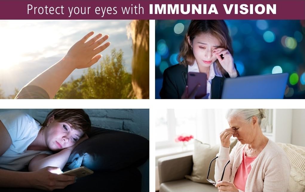 Immunia Vision. Lutein, Wild Blueberry, and Elderberry Concentrate. Eye Health Antioxidant Supplement. Concentrated Formula. Delicious Taste. 5 ml/Day. (3-Pack)