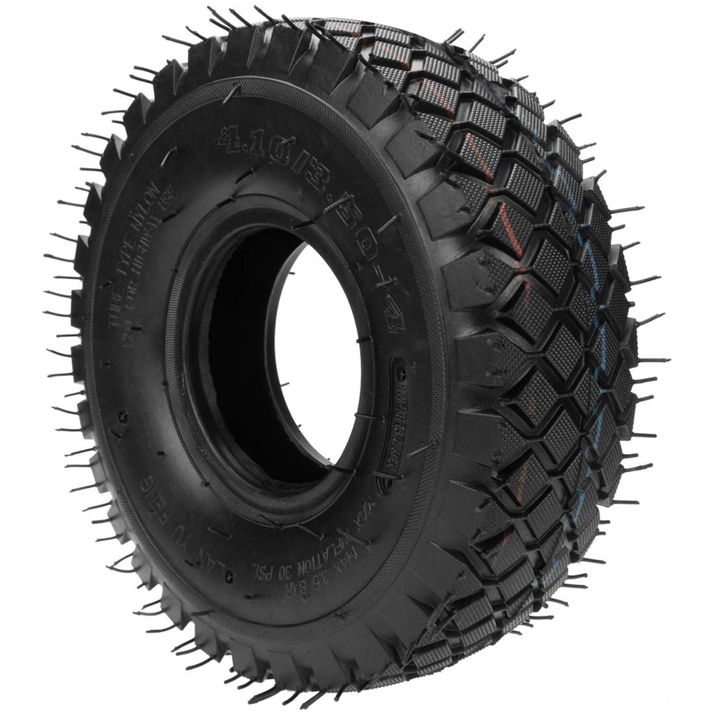 FVRITO Set of Two 4.10/3.50-4 4.10-4 410-4 Tire and Inner Tube with Bent Valve Stem Replacement for Lawn Mower Hand Truck Wheelbarrow Trailers Dollies Wagon Snowblower Compressor Generator Go kart