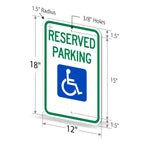 SmartSign - T1-1001-EG_12x18 Reserved Parking Federal Handicap Parking Sign By | 12" x 18" 3M Engineer Grade Reflective Aluminum