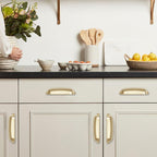 khtumeware 2 Pack Gold Cup Pulls 7 Inch Center to Center - Cabinet & Drawer Handles for Kitchen Hardware