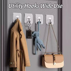 DDMY Hooks for Hanging, 50 Pack Wall Hooks 50lb(Max) Transparent Reusable Waterproof Adhesive Hook for Kitchen Curtain, Towel Hook for Bathrooms, Heavy Duty Self Coat Hook for Walls No Damage
