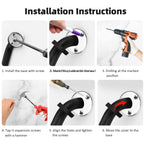 Metal Industrial Stairs Grab Bars Wall Mounted Handrail Staircase Steps Safety Bar Indoor Exterior Outdoor Deck Hand Rail Matte Black Frame Pipe Handle for Elderly (24 Inch 1 Pack)