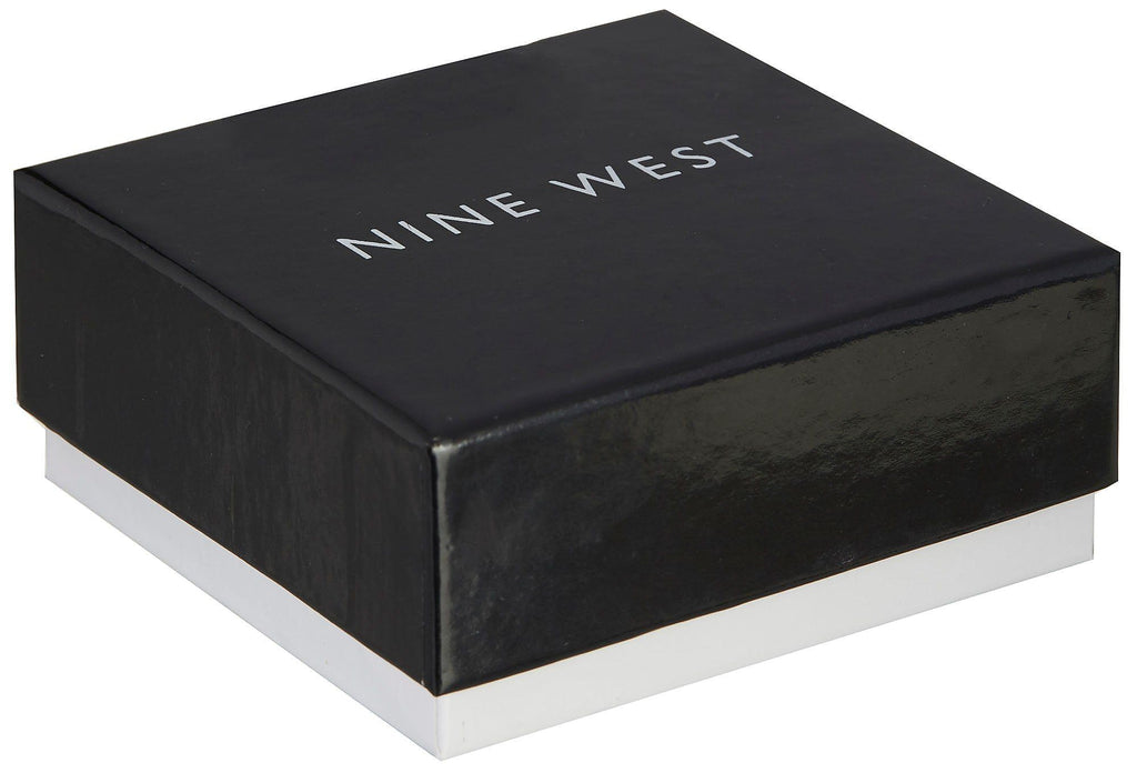 Nine West Pave Heart Stretch Bracelet - Silver Tone Chrome Hearts Ring Style with Clear Glass Crystals, 2.25in Diameter Elastic Band, Silver Heart Rings for Women Design, Zinc & Brass Construction