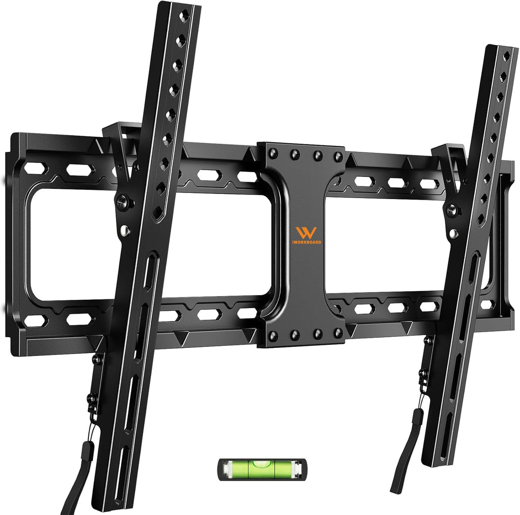 IWORKBOARD 55 65 75 85 inch Tilting TV Wall Mount for 32-90 '' TVs, Low Profile TV Mount Bracket, Safe Lock & Quick Release,Max VESA 600x400mm, 24 inch Studs,132 lbs, Fit Most 55+ 75+ 85+ 86 TVs