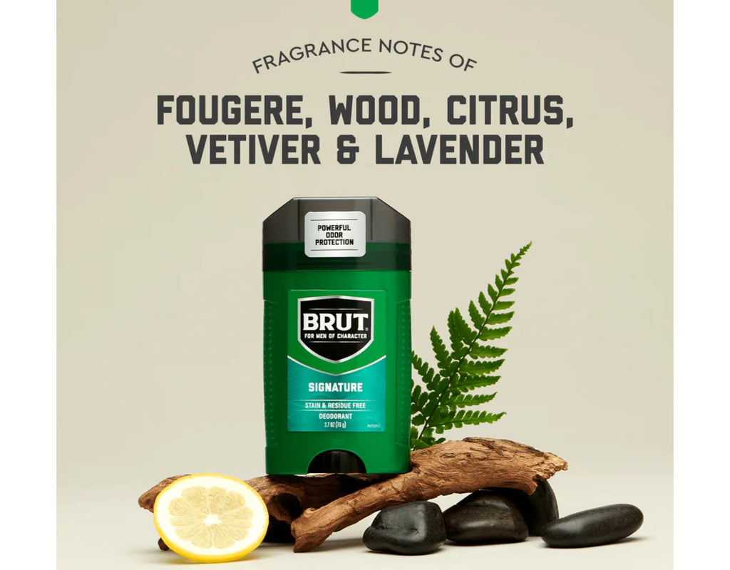 Brut Deodorant Signature Fragrance 2.7 oz / 76 g (Pack of 6)