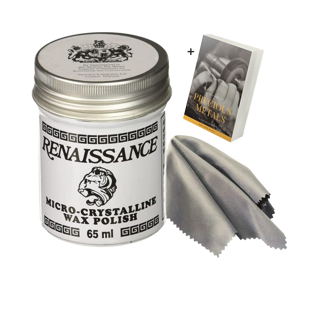 R e n a i s s a n c e Wax Multi-Surface Polish Paste, Metal, Jewelry & Wood Protector, Gilding Polish Finish, Microfiber Towel Included for Renaissance Wax, E-book