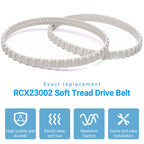(2 Pack) AR-PRO RCX23002 Replacement Soft Tread Drive Belt - Premium, Heavy-Duty Rubber Pool Cleaner Parts | Compatible with Aquavac Tiger Shark (Plus and QC) and SharkVac Pool Cleaners