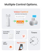 SwitchBot Smart Automatic Curtain Opener 2 Pack with Hub Mini - WiFi Remote Control with App/Timer, Performance Upgrade, Compatible with Alexa, Google Home, HomeKit
