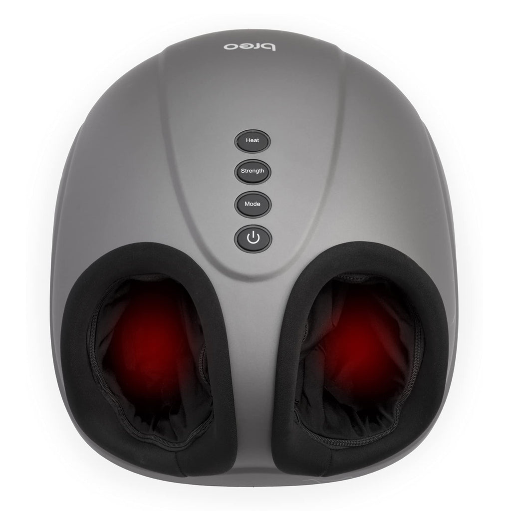 Breo Foot Massager Machine with Heat, Deep Kneading, Air Compression, Rolling Massage for Tired Feet and Plantar Fasciitis, Fits up to EU Feet Size 46