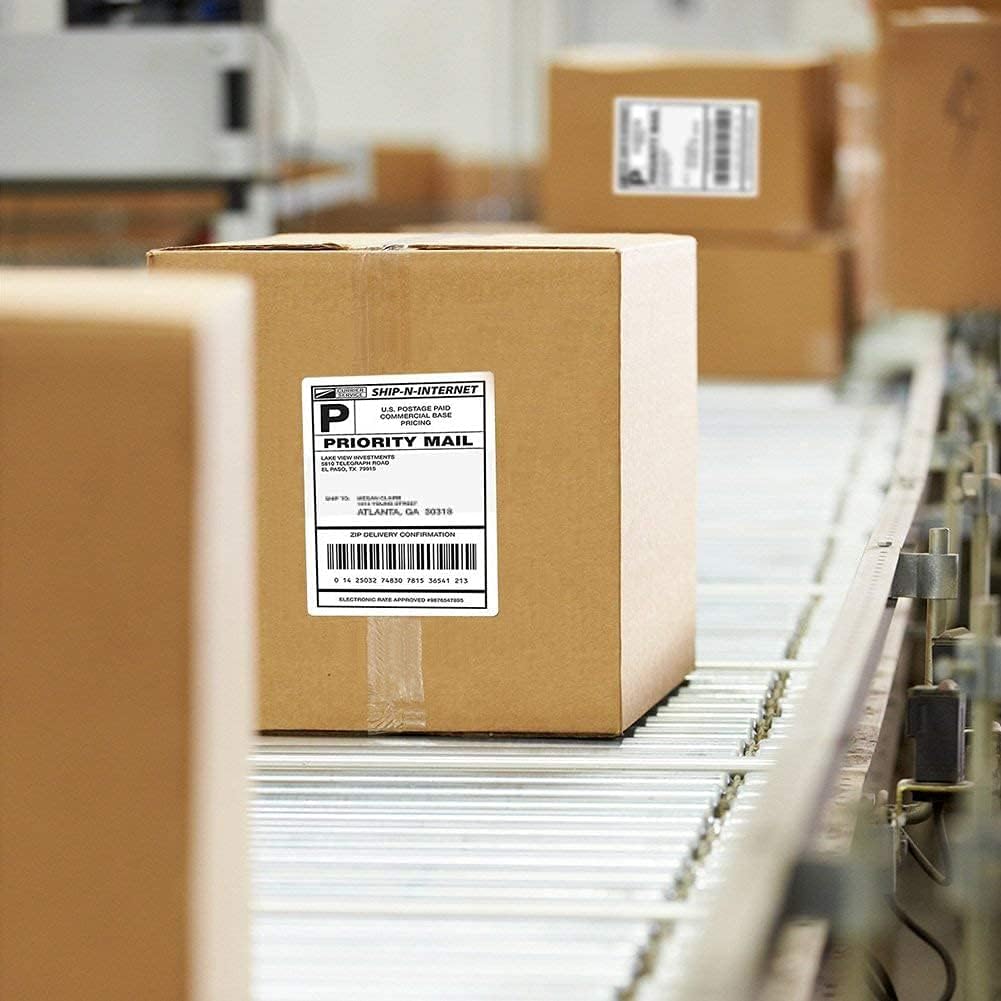 Immuson 4000 Fanfold 4 x 6 Direct Thermal Shipping Labels with Perforations, Permanent Adhesive, White Mailing Labels for Thermal Printer… (4000 Labels)