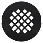 LXLOTUS 4 ¼” Matte Black Snap-in Shower Drain Cover - Premium Round Black Grate Replacement - 4.25" OD Strainer - Easy Install - Durable Solid Brass Construction