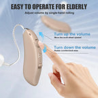 Rechargeable Hearing Aids for Seniors Hearing Loss (Not Hearing Amplifier) Latest 16-Channel Digital OTC Hearing Aid with Intelligent Noise Cancellation for Adults,Beige