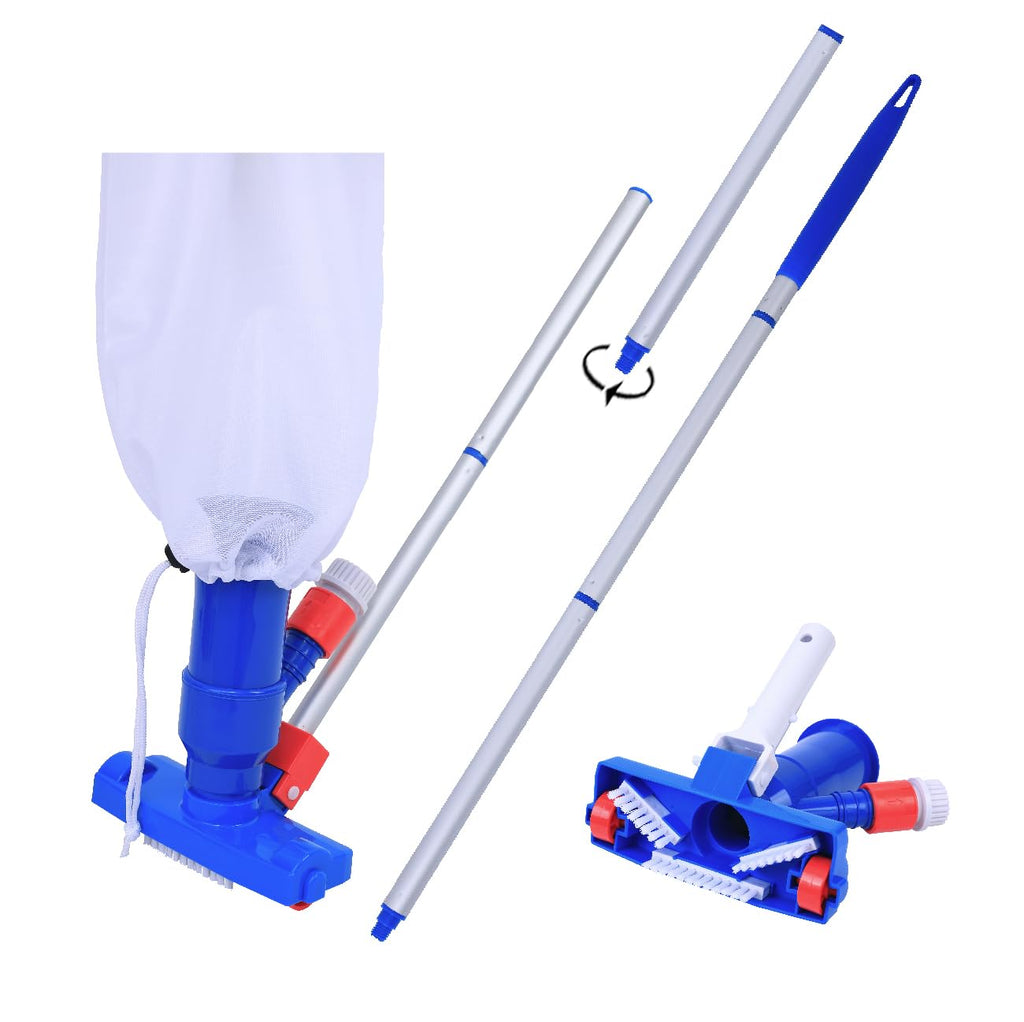 Jet Vacuum W/ 6 Section Poles of 57" for Frame Aboveground/Inflatable Pool Spa, No Electric Power Needed, Use Garden Hose Water Pressure to Vacuum (A Telescopic Pole Can Be Used with This Vacuum)