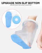 Waterproof Foot Cover for Shower Adult, Foot Cast Covers with Non-Slip Padding Bottom, Watertight Ankle Foot Cast Protector for Surgery Bandage Dressing Wound, Reusable