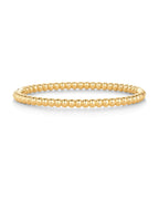PAVOI Ball Beaded Waterproof Bangle Bracelet for Women, Yellow Gold, 7IN