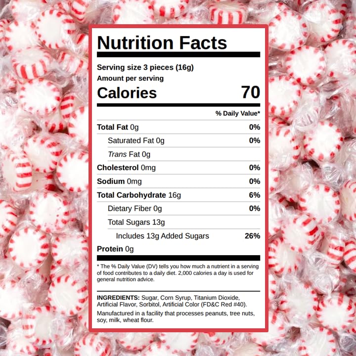 Bulk Starlight Peppermint Candy 450 Pieces, 5 lb Bag, Individually Wrapped