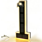 DIBMS 9 Inch Solar Lighted House Numbers for Outside, Waterproof LED Illuminated Address Sign, Personalized Digital Lamp for Home Exterior Residences Apartments Hotels Factories (Number 1-Black)