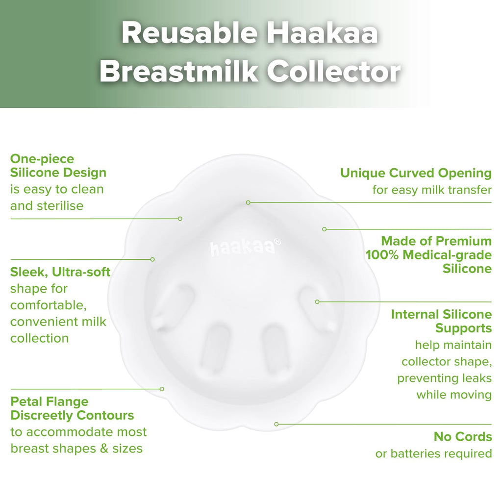 haakaa Petal Soft Silicone Milk Collector for Breastfeeding - 2 Count