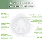 haakaa Petal Soft Silicone Milk Collector for Breastfeeding - 2 Count