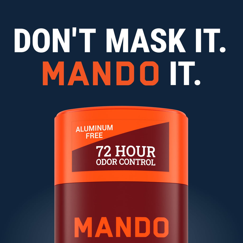 Mando Whole Body Deodorant For Men - Smooth Solid Stick - 72 Hour Odor Control - Aluminum Free, Baking Soda Free, Skin Safe - 2.6 Ounce (Pack of 2) - Bourbon Leather