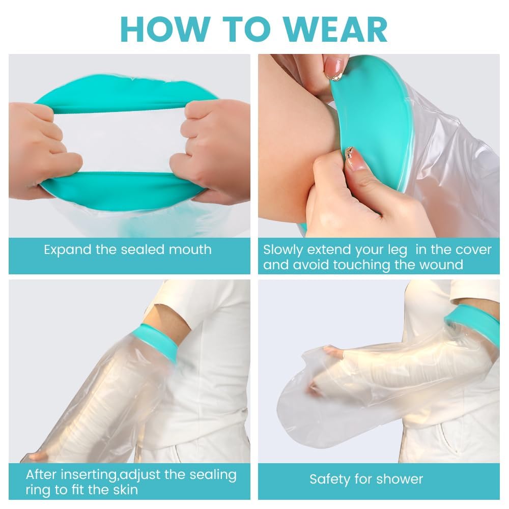 CIVJET Cast Covers for Shower Arm, Waterproof Cast Cover Arm for Swimming, Cast Shower Cover, Water Proof Cast Protector for Adult, Sleeve for Showering, Elbow, Hand (Diameter - 6.3")