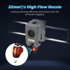 FLASHFORGE Adventurer 5M Nozzle, 0.4mm 280℃ High Flow 32mm³/s Nozzle for Stable High-Speed Printing, Adventurer 5M Pro Hotend, 3S Quick-Detachable Nozzle