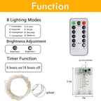 3 PK 78FT 240LED Fairy Lights Battery Operated with Timer Remote Warm White