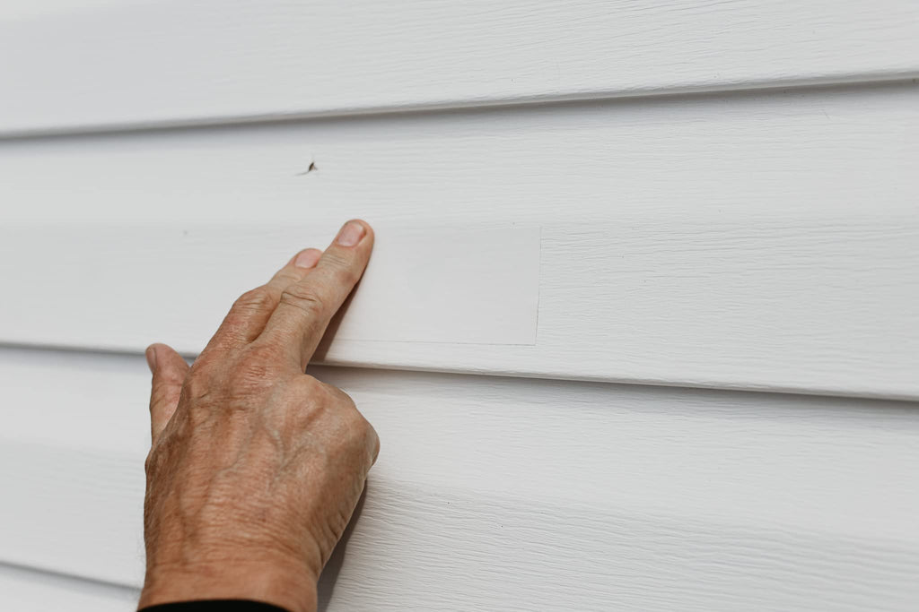 Mendyl Vinyl and Stucco Siding Repair Kit - Cover Any Cracks Holes or Blemishes - White Durable Self-Adhesive Paintable Vinyl Siding Patch Cut to Fit and Cover Any Cracks - 2 Patches (10)