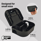 Exterminators Choice Compact Mouse Bait Station - Heavy-Duty Outdoor Rat Bait Box - Lockable Design with Key - Versatile Indoor & Outdoor Use - Pack of 12, Black, 4.75in x 3.5in x 1.25in
