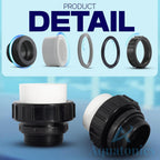 Aquatonics High-Temp Joints – 2-Pack 1-Set Hi Temp Union Compatible with Whisperflo, Intelliflo – 2" Threaded Connectors for PVC Pipes – 2-inch PVC Union Replacement for Pool Pumps