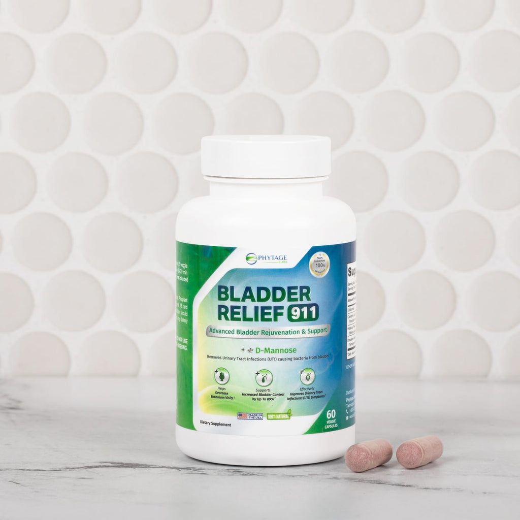 Phytage Labs Bladder Relief 911 – Advanced Urinary Tract & Bladder Support Supplement for Men and Women – with 1000mg D-Mannose, Cranberry Extract, Hibiscus & Dandelion Root (3-Pack)