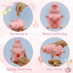 Piggy Bank Unbreakable Cute Pink Pig Money Bank Plastic Saving Coin Bank for Kids Christmas Birthday Toy Gift