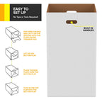 40-Gallon Corrugated Cardboard Trash & Recycling Containers (10 Pack) - Heavy-Duty, Disposable & Recyclable Waste Bins for Events, Festivals & Construction Sites - Easy Assembly & Foldable Storage