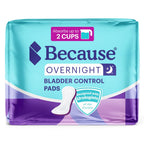 Because Overnight Incontinence Pads for Women – Moderate-to-Heavy Absorbency for Nighttime Use, Long-Length Protection, 120 Count, New Version