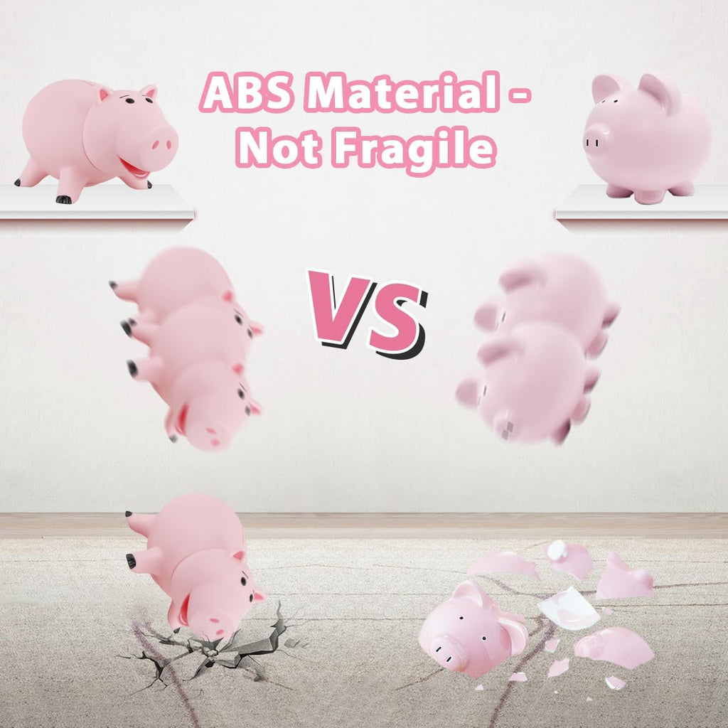 Piggy Bank Unbreakable Cute Pink Pig Money Bank Plastic Saving Coin Bank for Kids Christmas Birthday Toy Gift